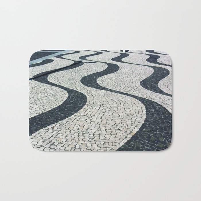 Azorean wavy tile boardwalk Bath Mat