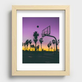 Los Angeles Purple and Gold Sunset Venice Beach Basketball Court Recessed Framed Print