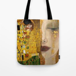 Gustav Klimt portrait The Kiss & The Golden Tears (Freya's Tears) No. 1 Tote Bag