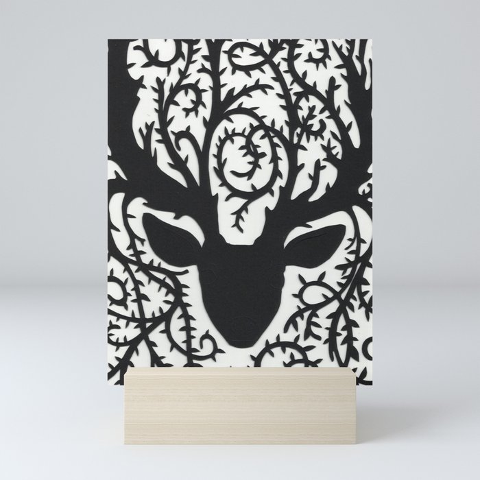 Vine Antlers Papercut Mini Art Print