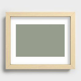 Earthy Green Solid Color Pairs Better Home and Garden 2022 Color of the Year Laurel Leaf Recessed Framed Print