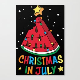 Funny Watermelon Christmas In July Canvas Print