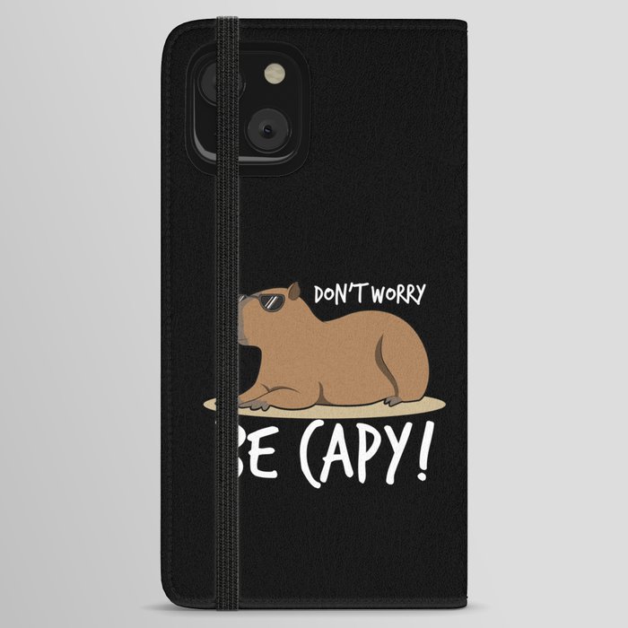 Capybara Shirt Dont Worry Be Capy iPhone Wallet Case