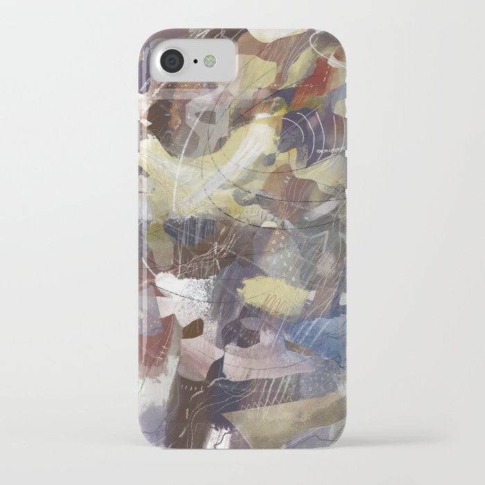 Brown Abstract Map Digital Painting iPhone Case