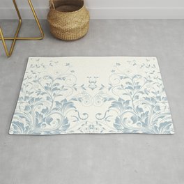 Blue Acanthus Collection Area & Throw Rug