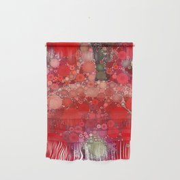 Red Poppies - colorful flower abstract design Wall Hanging