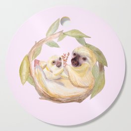 Mama and Baby Sloth - Rose Cutting Board