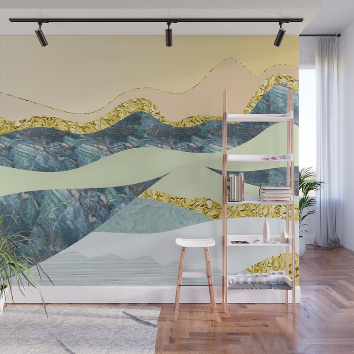 GRAPHIC ART Layers of soil and rock Wall Mural