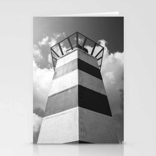 Dutch lighthouse black and white - beach and travel photography Stationery Cards