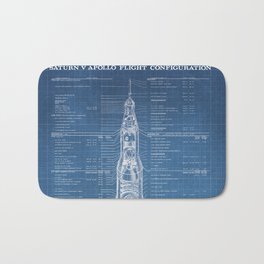 Apollo 11 Saturn V Blueprint in High Resolution (light blue) Bath Mat | Saturnv, Blueprint, Nasa, Apollo11, Spaceflight, Spacerace, Blueprints, Astronaut, Apollo13, Commandmodule 