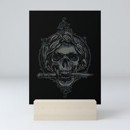 Caesar Skull With Knife Mini Art Print