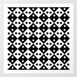 optical pattern 40 rhombus and polka dot Art Print