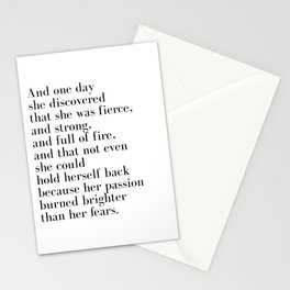 And one day she discovered that she was fierce Stationery Card
