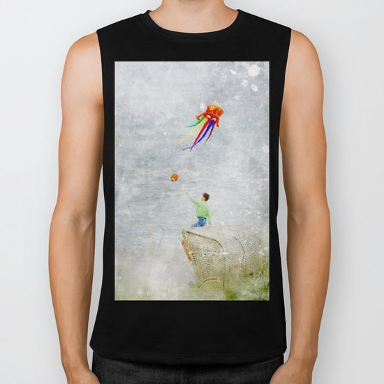 Boy at the beach Biker Tank