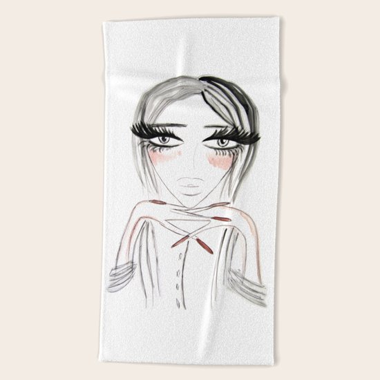 Grey Eyes Beach Towel