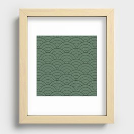 Green Art Deco Minimal Arch Pattern Recessed Framed Print