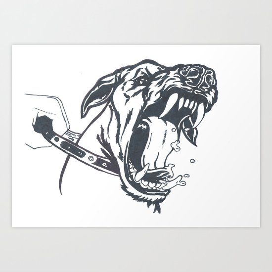 Aggressive Dog Art Print