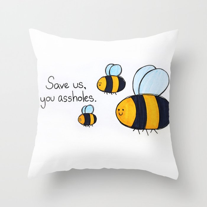 Bees!!! Throw Pillow