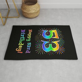 [ Thumbnail: 53rd Birthday - Fun Rainbow Spectrum Gradient Pattern Text, Bursting Fireworks Inspired Background Rug ]