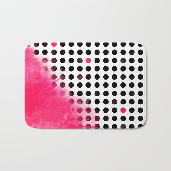 Bold Pink Polka Dots Bath Mat