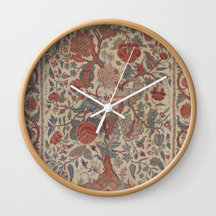 Antique Chintz Floral Tree Design Wall Clock