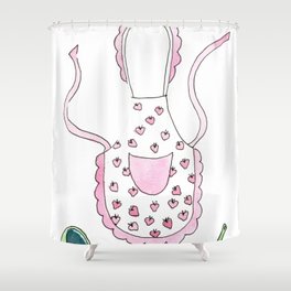 strawberry apron Shower Curtain