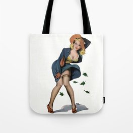 Pin-Up Beauty on Windy Day by Peter Driben Tote Bag