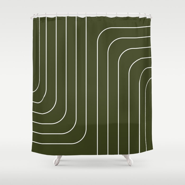 Searching (Olive Green) Shower Curtain