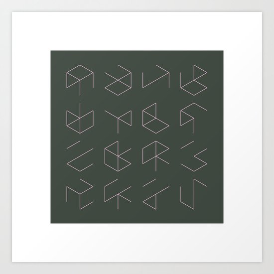 #38 Phantom cubes – Geometry Daily Art Print