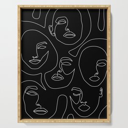 Faces in Dark Serving Tray