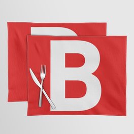 Letter B (White & Red) Placemat