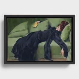 A DECADENT GIRL - RAMON CASAS Framed Canvas