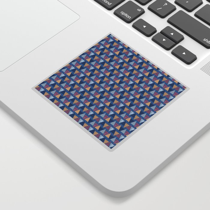 seamless pattern of blue, pink and salmon colored triangles with paint texturev Sticker