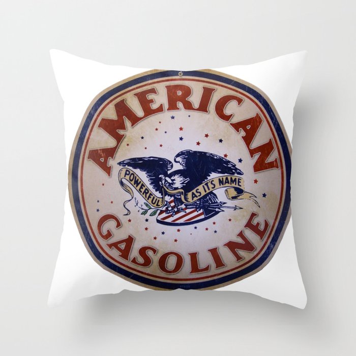 American Gasoline Throw Pillow