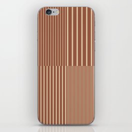 Stripes Pattern and Lines 10 in Terracotta Beige iPhone Skin