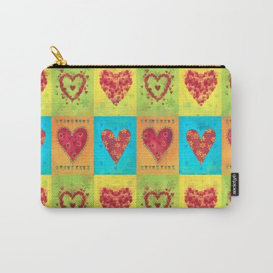 Colorful hearts pattern Carry-All Pouch