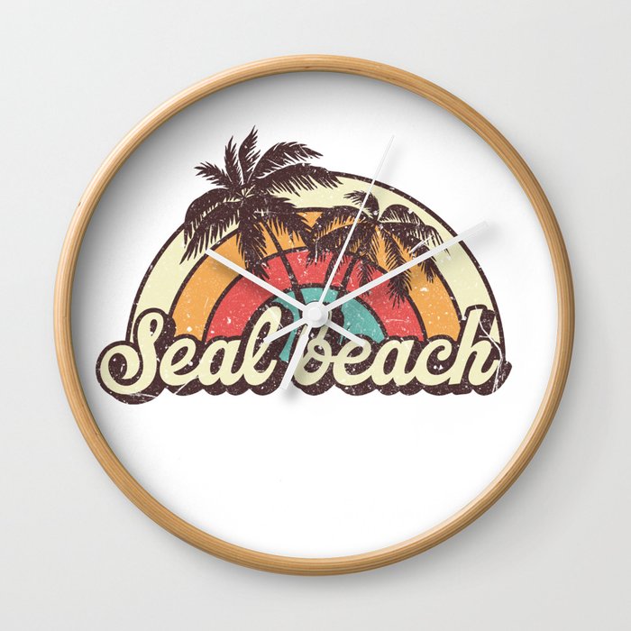Seal beach beach city Wall Clock