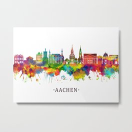 Aachen Germany Skyline Metal Print | Colorful, Cityscape, Aachen, City, Print, Towers, Buildings, Town, Art, Landscape 