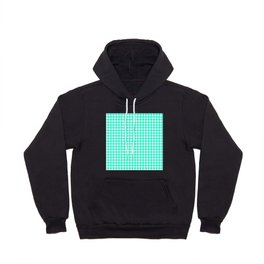 Houndstooth Pattern Aqua Blue and White Color 2 Hoody