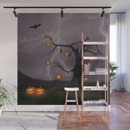 SCARY HALLOWEEN TREE Wall Mural