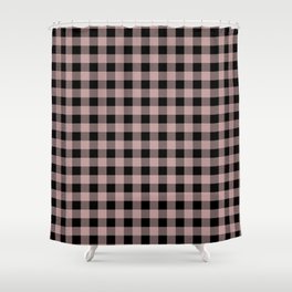 Plaid (dusty rose pink/black) Shower Curtain