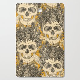 skull damask marigold Cutting Board