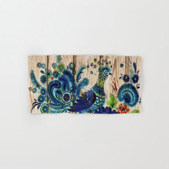 Russian Folk Art on Wood 02 Hand & Bath Towel