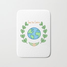 Save The Earth Environment Climate Change Gift Bath Mat | Ecology, Co2, Savetheearth, Pollution, Idea, Graphicdesign, Sustainable, Recycle, Gift, Earthhour 