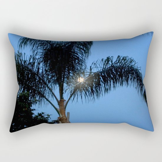 Moonlight through the Palms, Southern California Rectangular Pillow