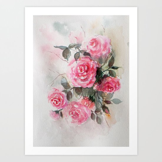 Pink Roses Art Print