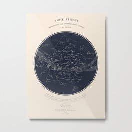 Carte Celeste Metal Print | Vintage, Digital, Planet, Illustration, Night, Occult, Moon, Space, Map, Magic 