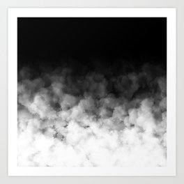 Ombre Black White Minimal Art Print