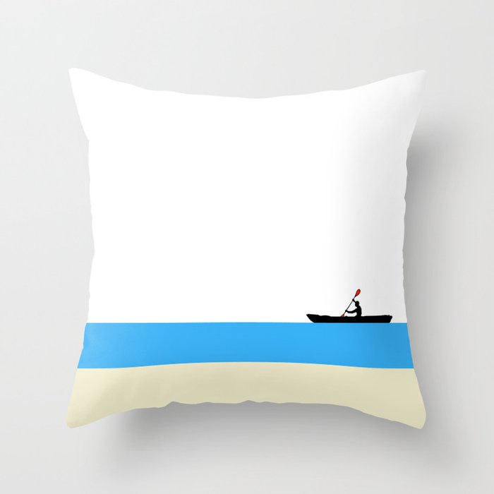 The Great Escape - Modern Beach House Kayak Art Throw Pillow