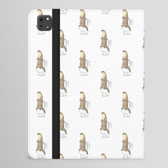 Otter in the bathroom painting watercolour iPad Folio Case
